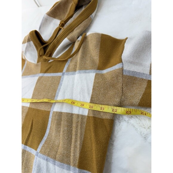 RACHEL ROY Sweater Womens KNIT Pullover Hoodie Blue Tan White Pla… - Picture 5 of 8